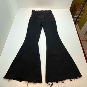 Judy Blue Pull On Super Flare Womens Size 3 / 26 Black Pants Denim‎ Jean Stretch